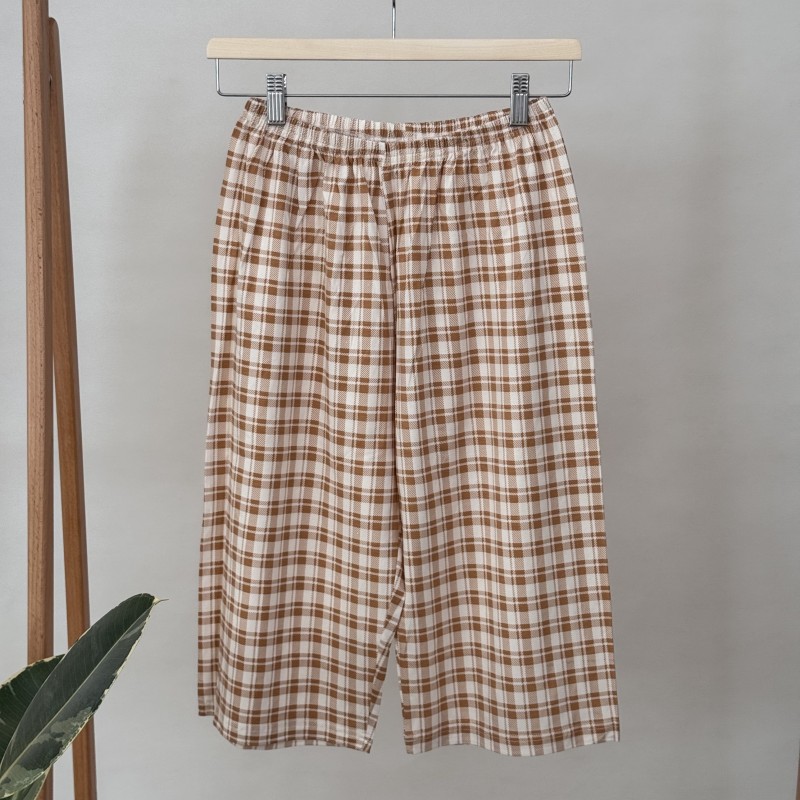 شلوارک نخ پنبه چهارخانه