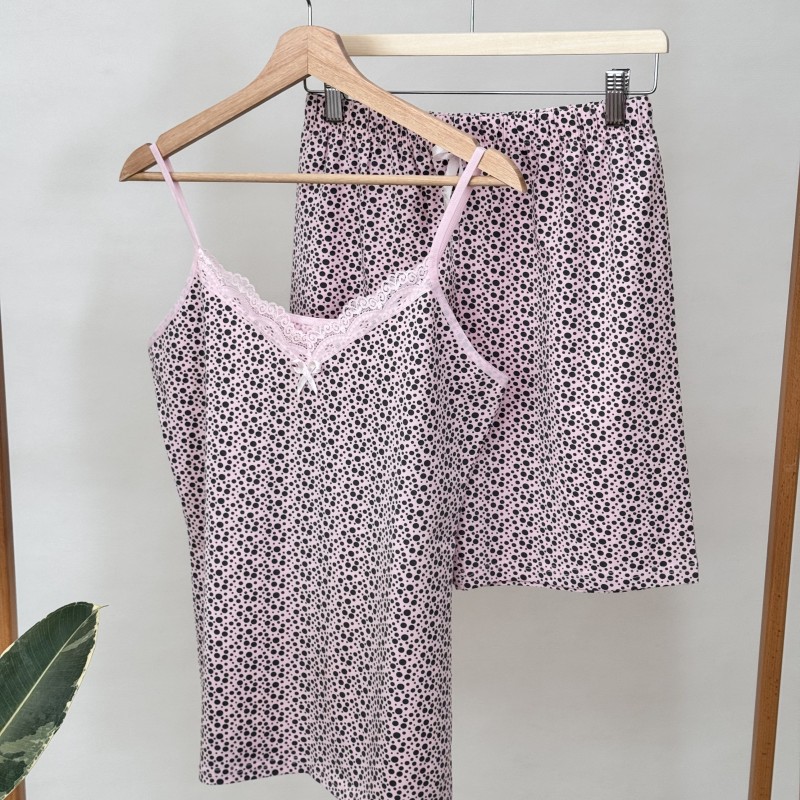 ست تاپ و شورتک میسپل خال خالی