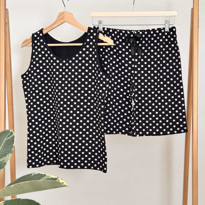 ست تاپ و شورتک میسپل طرح خال‌دار