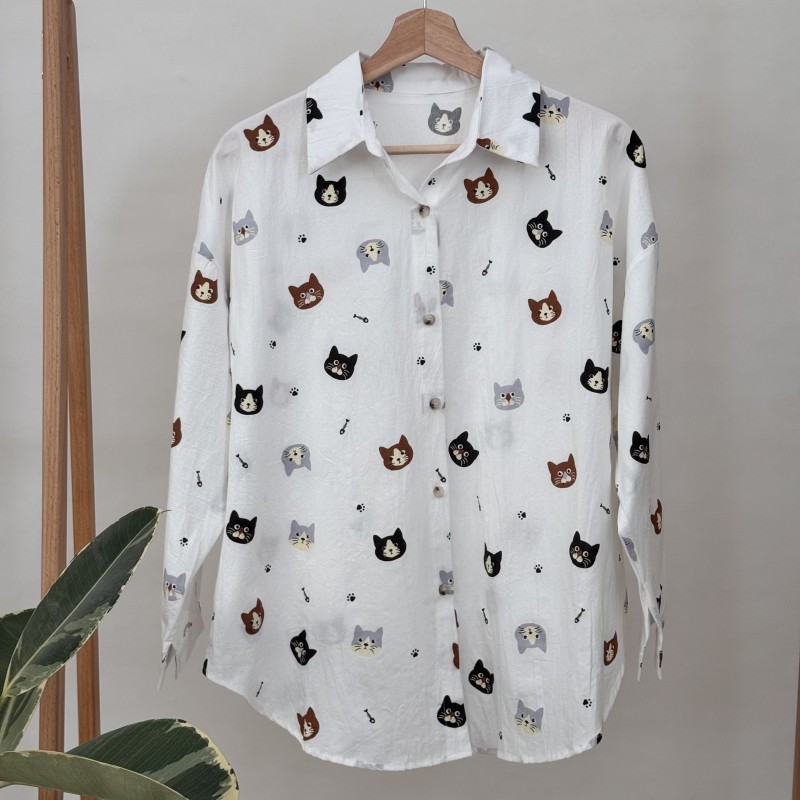 شومیز طرح گربه