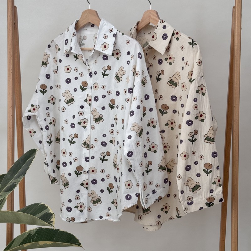 شومیز طرح خرگوش و گل