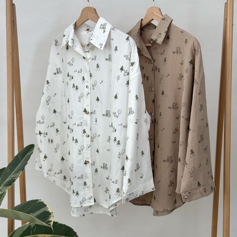 شومیز طرح جنگل خرگوش