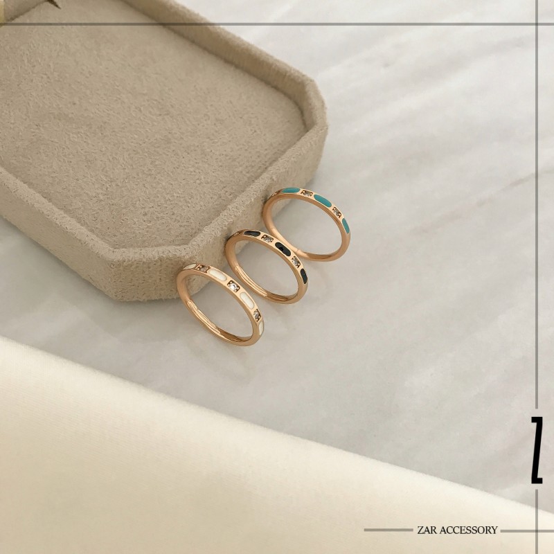 انگشتر میناکاری خطی نگینی