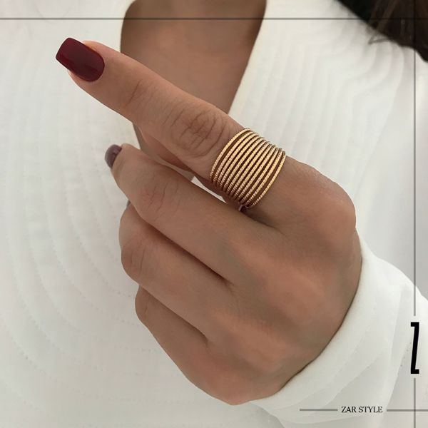 انگشتر زنانه دوازده لاین تراش‌دار