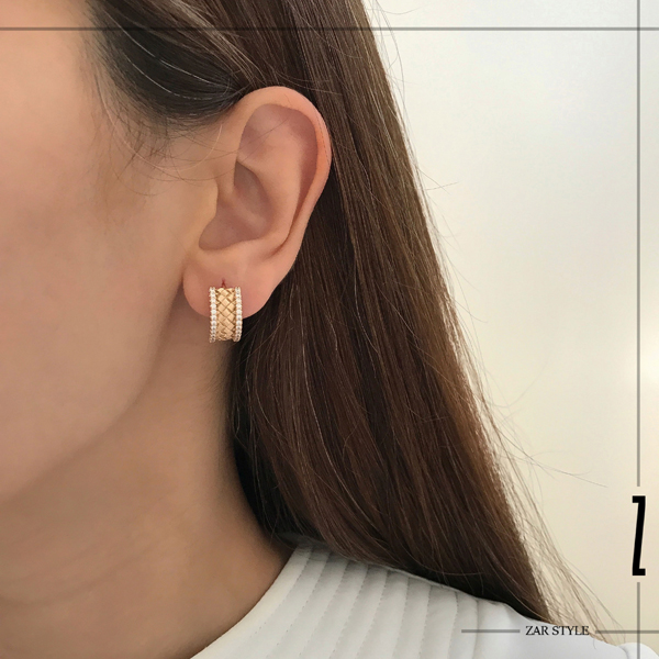 گوشواره حصیری دور نگین