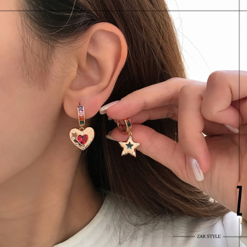 گوشواره تابه‌تا قلب و ستاره