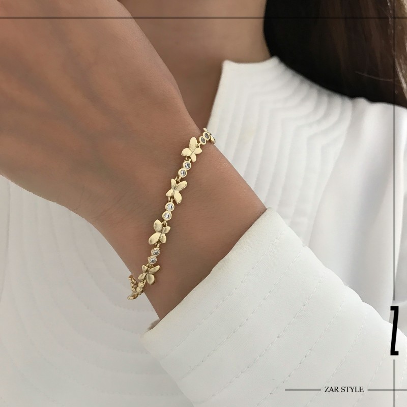 دستبند پروانه و نگین