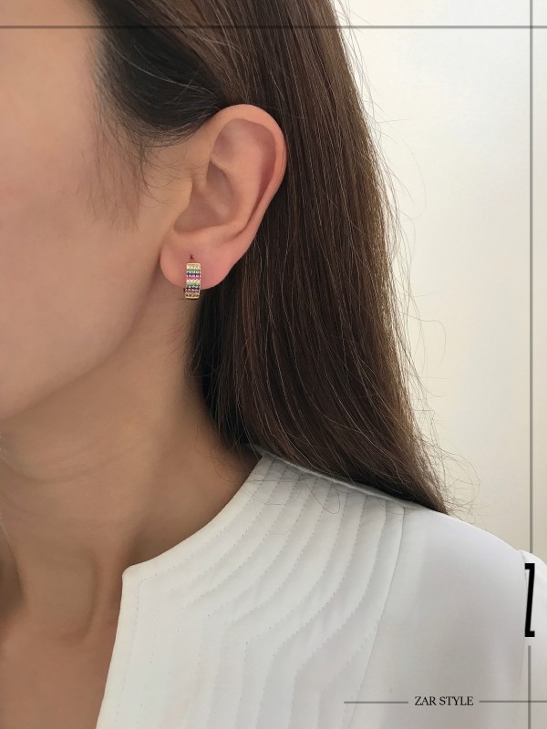گوشواره حلقه ای مولتی کالر ژوپینگ