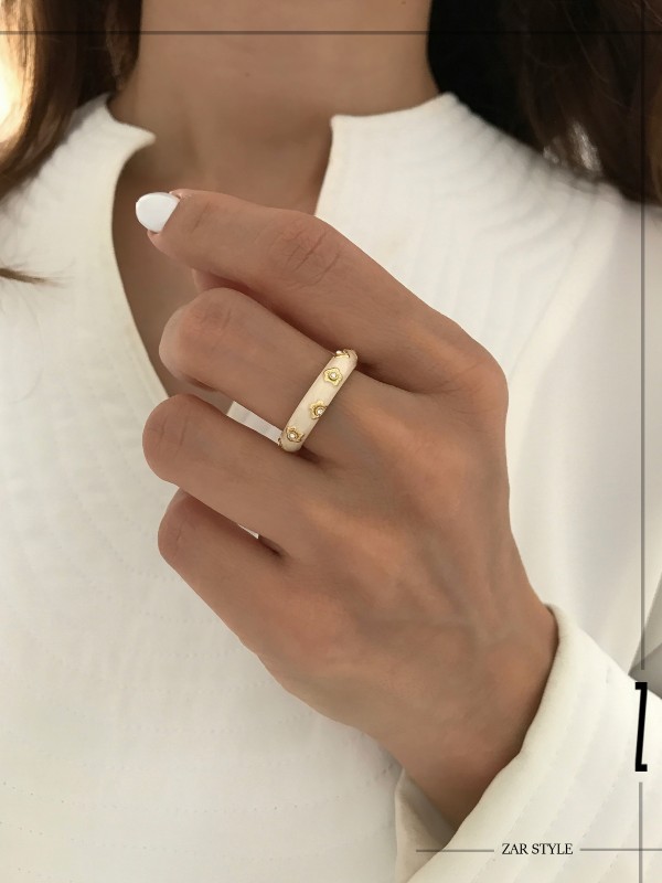 انگشتر میناکاری کروما کرم