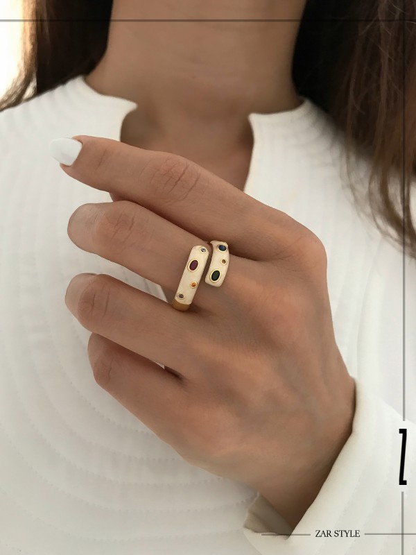 انگشتر میناکاری کروما دو لاینی