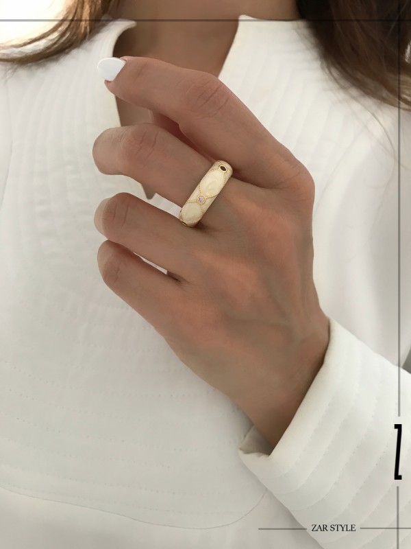 انگشتر میناکاری کروما طرح‌دار