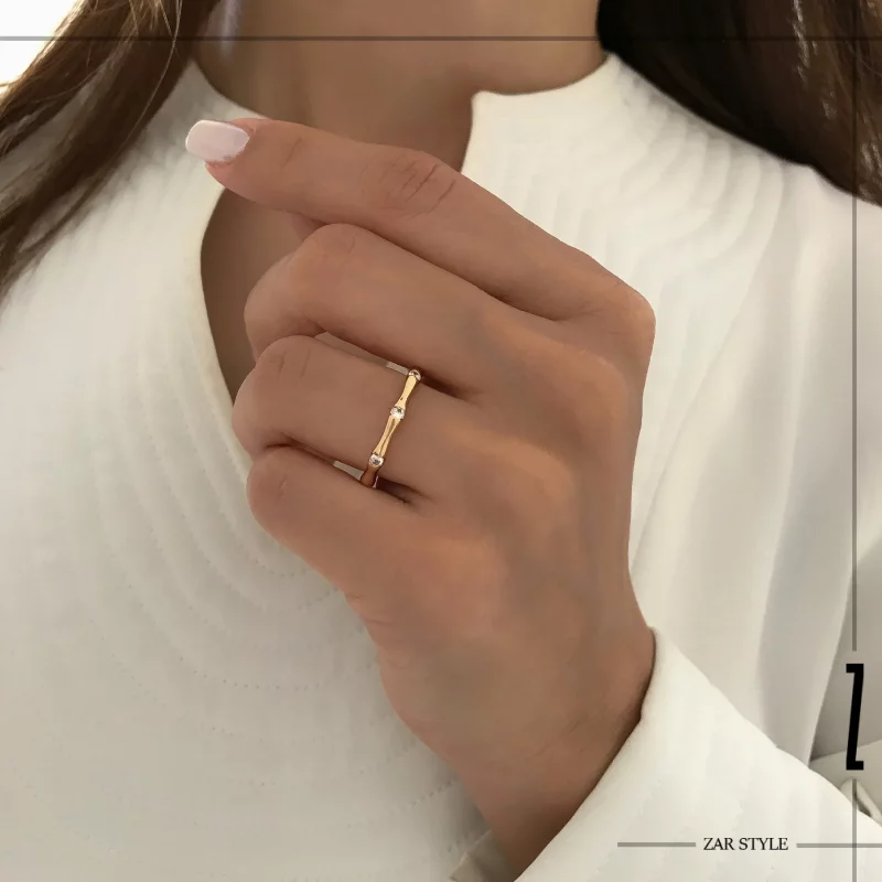 انگشتر بامبو نگینی