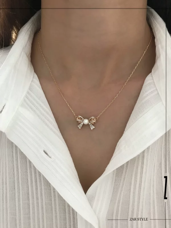 گردنبند پاپیون و مروارید