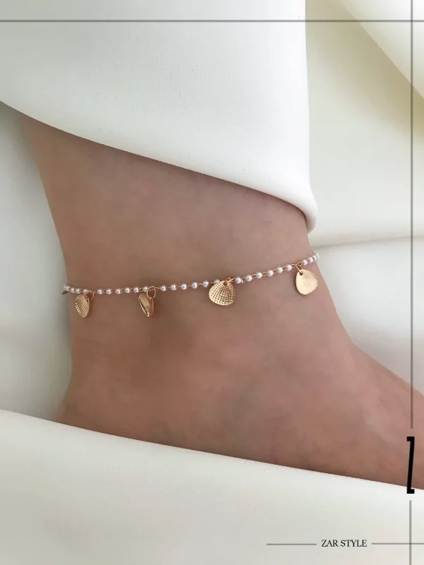 پابند زنجیر مرواریدی صدف آویز