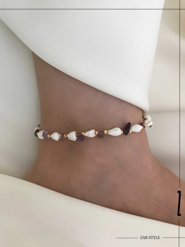 پابند صدف و سنگ بنفش