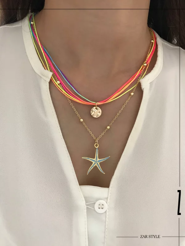 گردنبند نخی رنگی ستاره دریایی