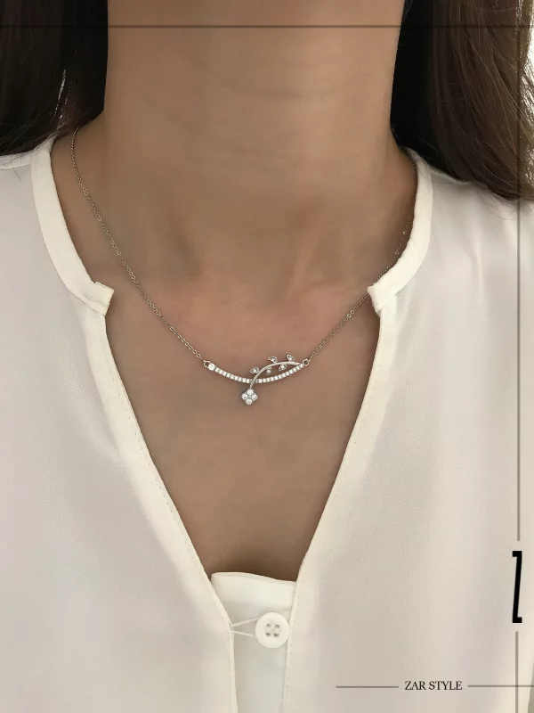 گردنبند میله‌ای شاخه گل