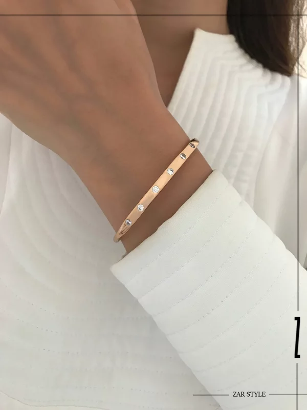 دستبند آینه‌ای نگینی