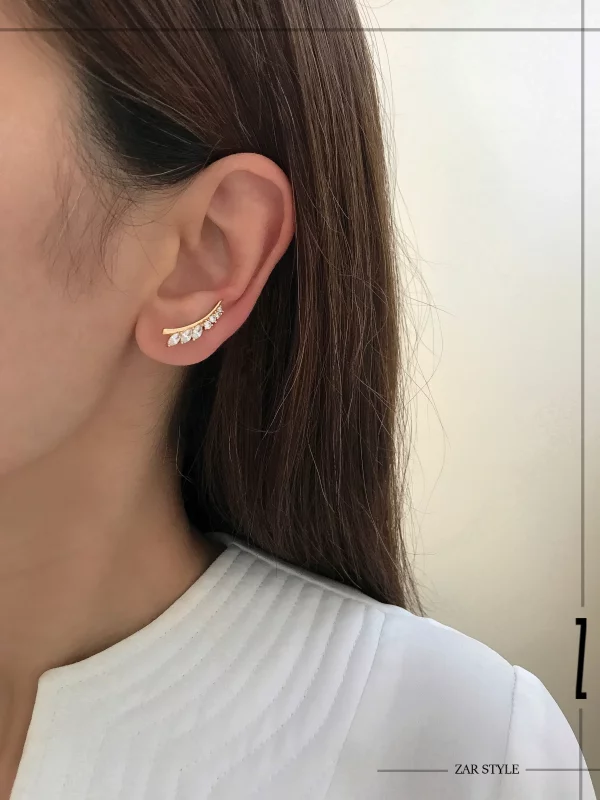 گوشواره ایرکافی برگ الماسی