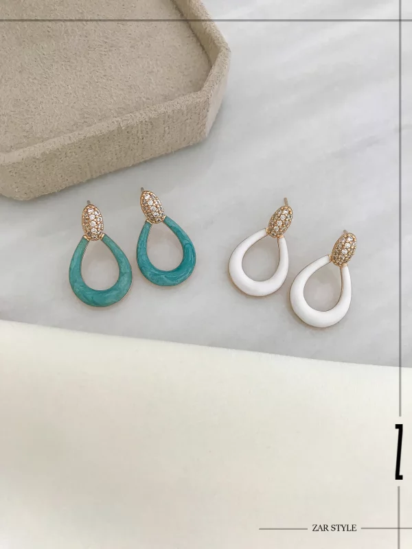 گوشواره میناکاری آویز اشکی