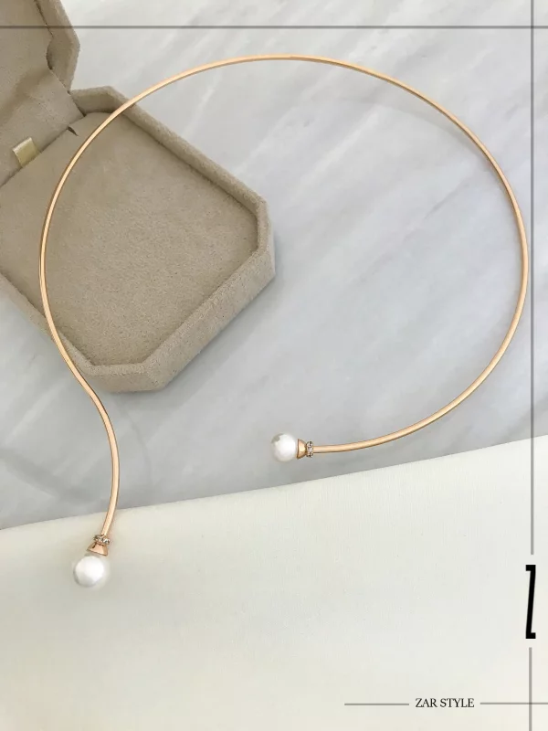 گردنبند طوق دو مروارید