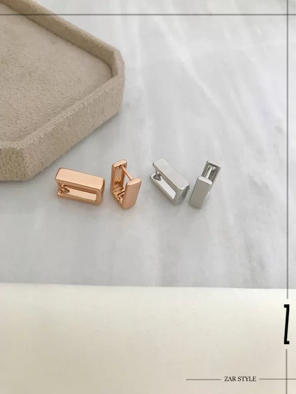 گوشواره مستطیلی آینه‌ای