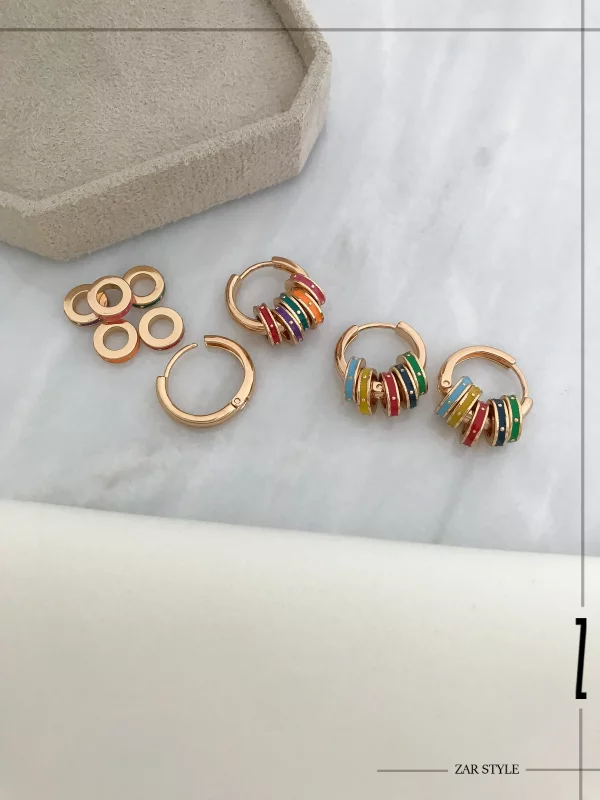 گوشواره مهره‌ای میناکاری