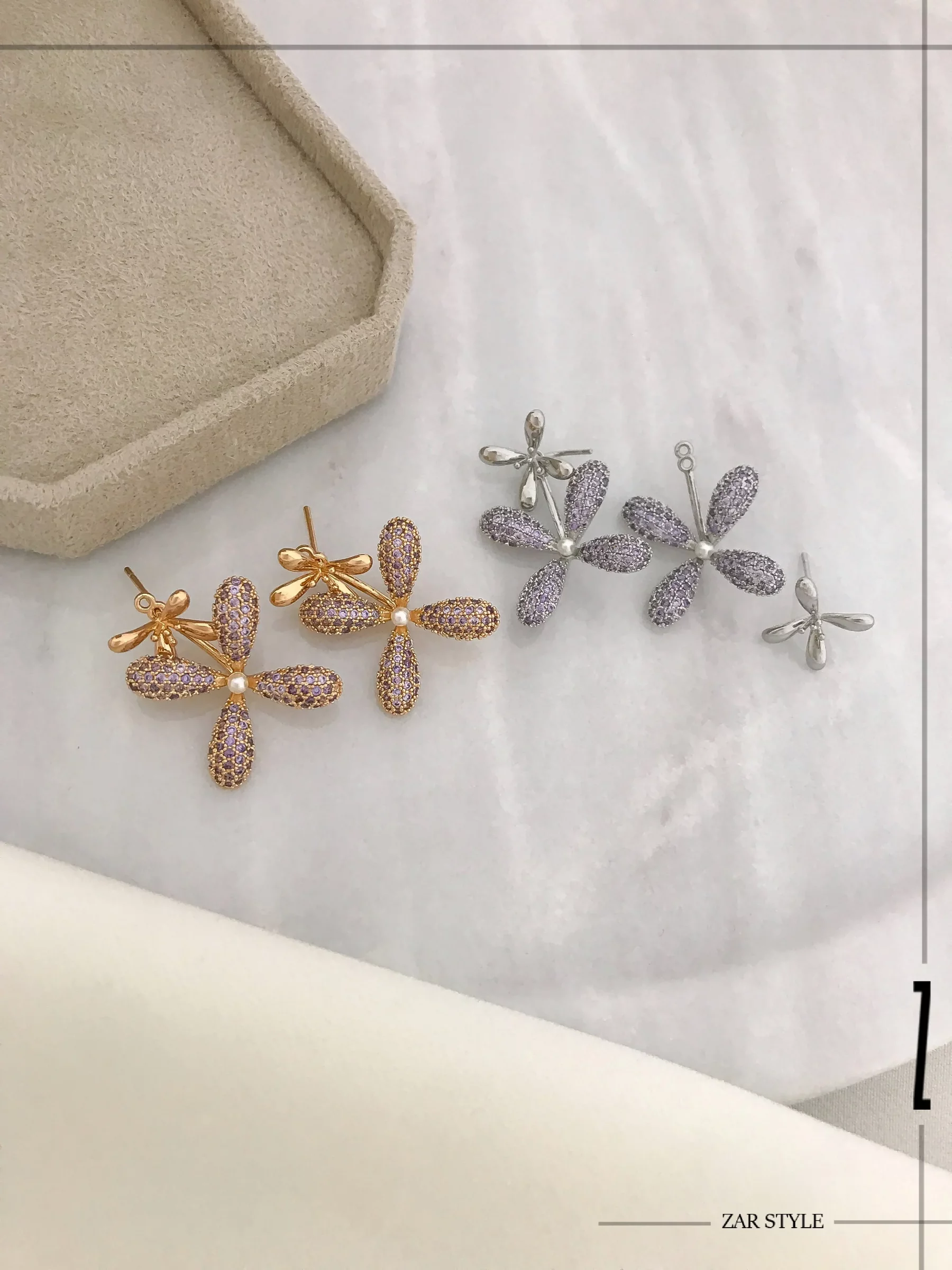 گوشواره زنانه فلاور فول نگین