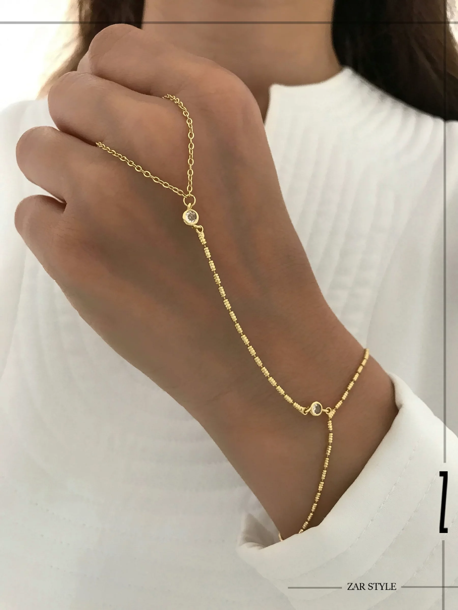 تمیمه دو نگین زنجیر فنری