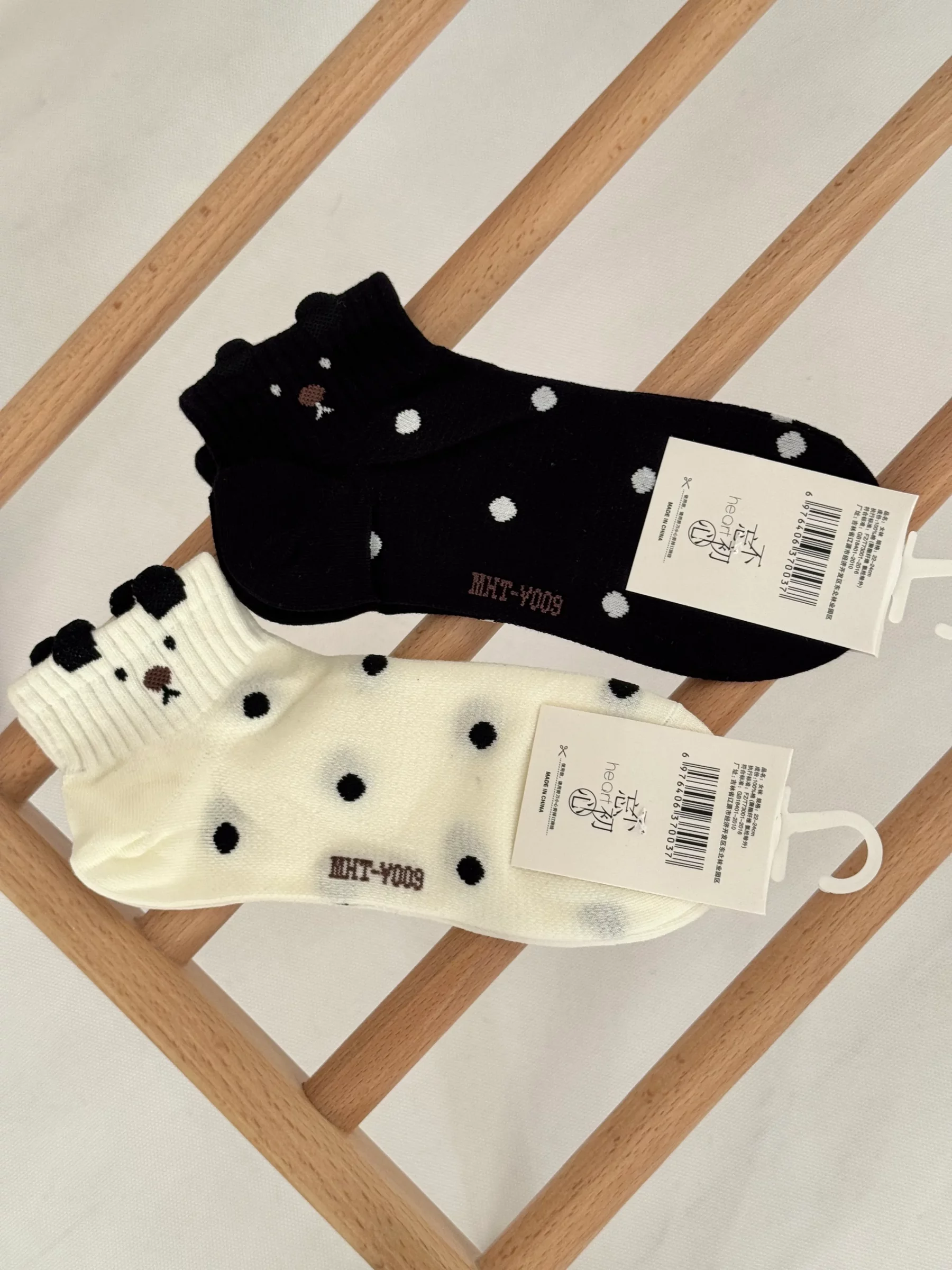 جوراب مچی خال خالی طرح گربه