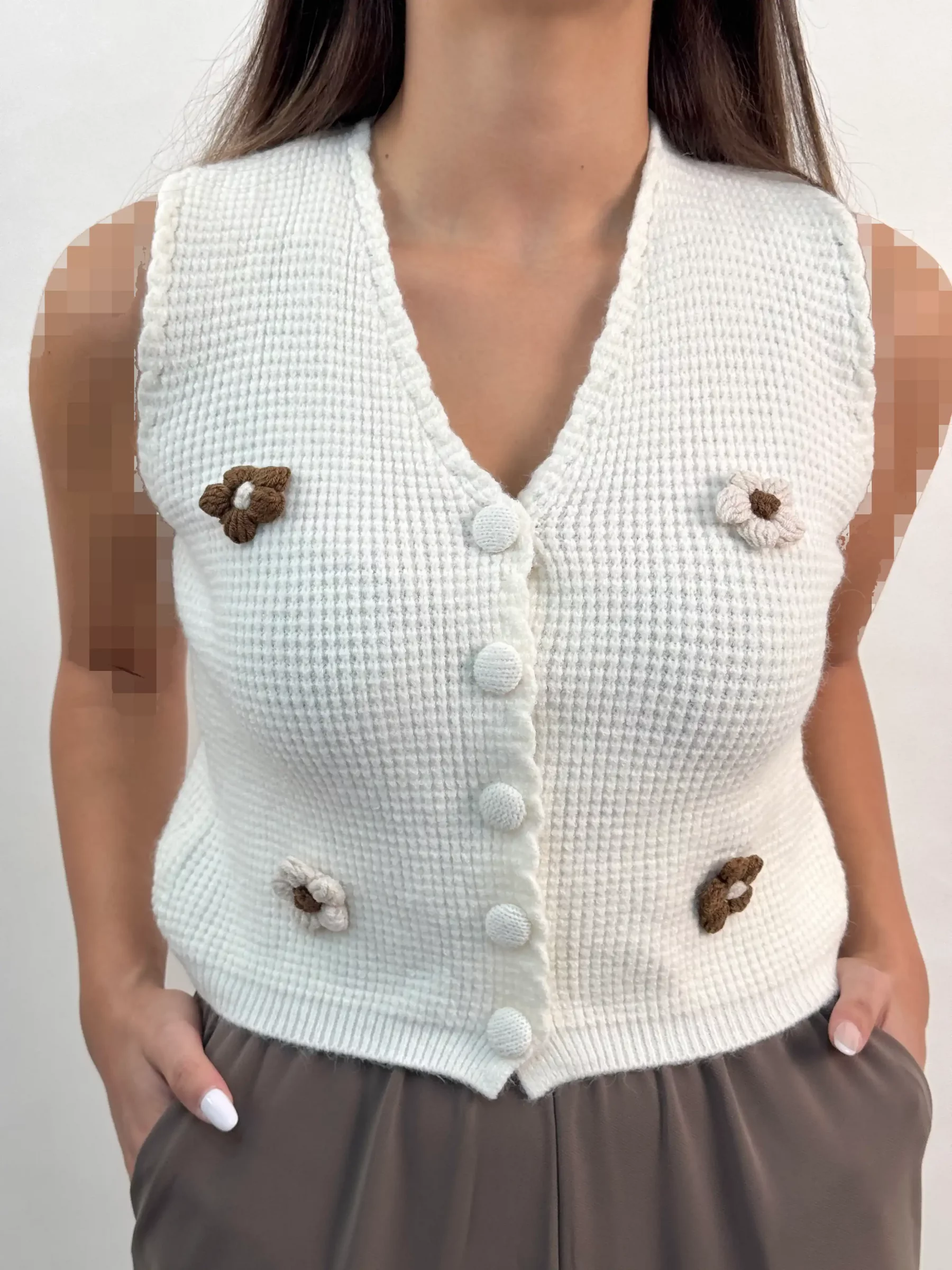 وست بافت گل‌دار کد 2