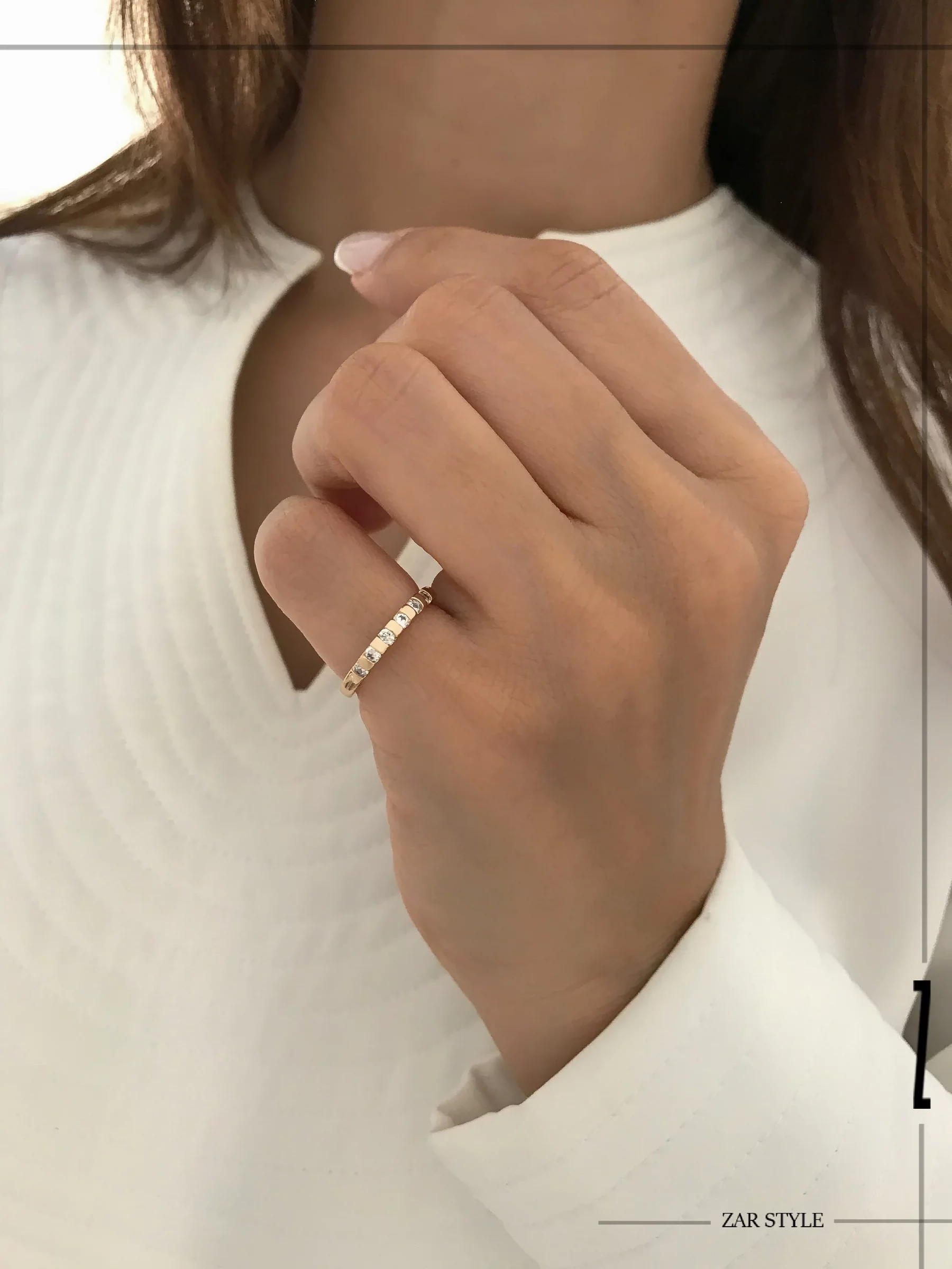 انگشتر بند انگشتی نگین و خط