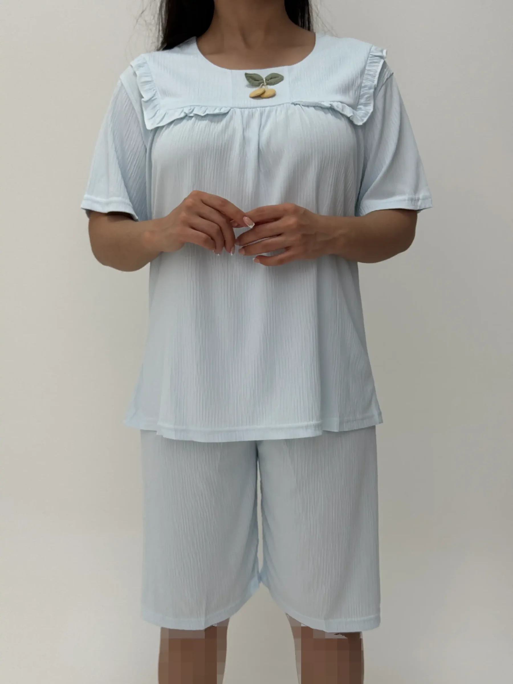 ست لباس راحتی بلوز و شلوارک کد 101