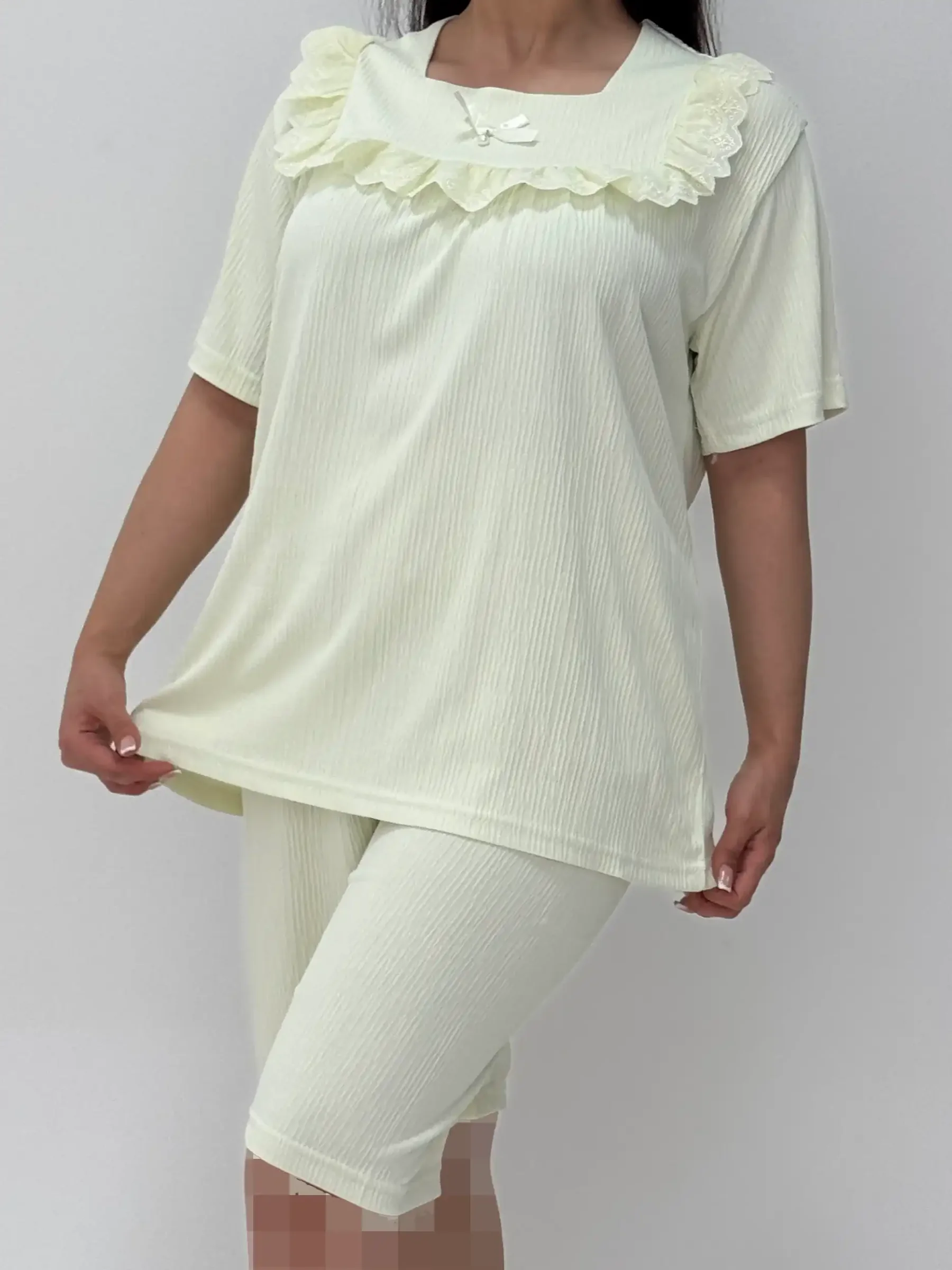 ست لباس راحتی بلوز و شلوارک کد 103