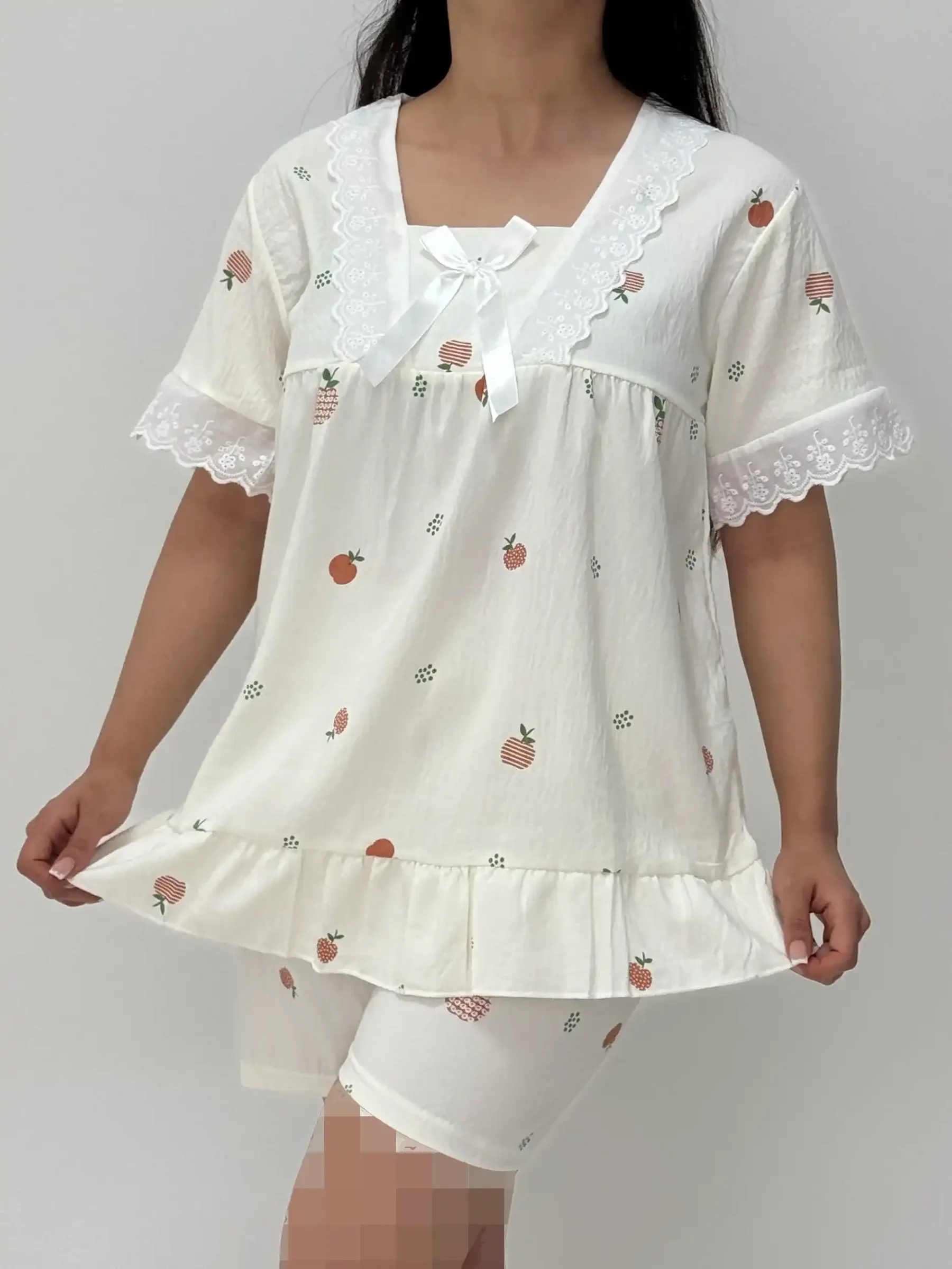 ست لباس راحتی بلوز و شلوارک کد 105