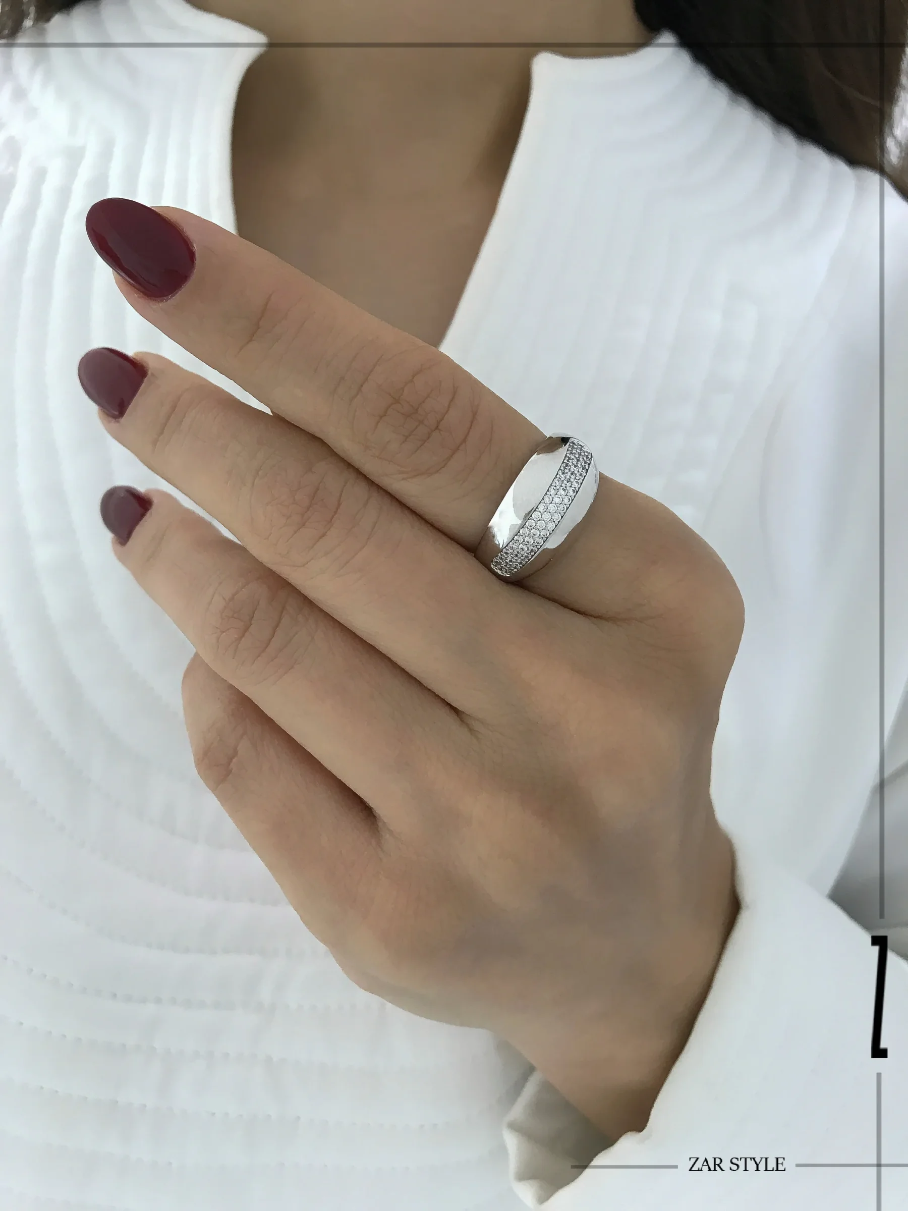 انگشتر دامله آینه و نگین