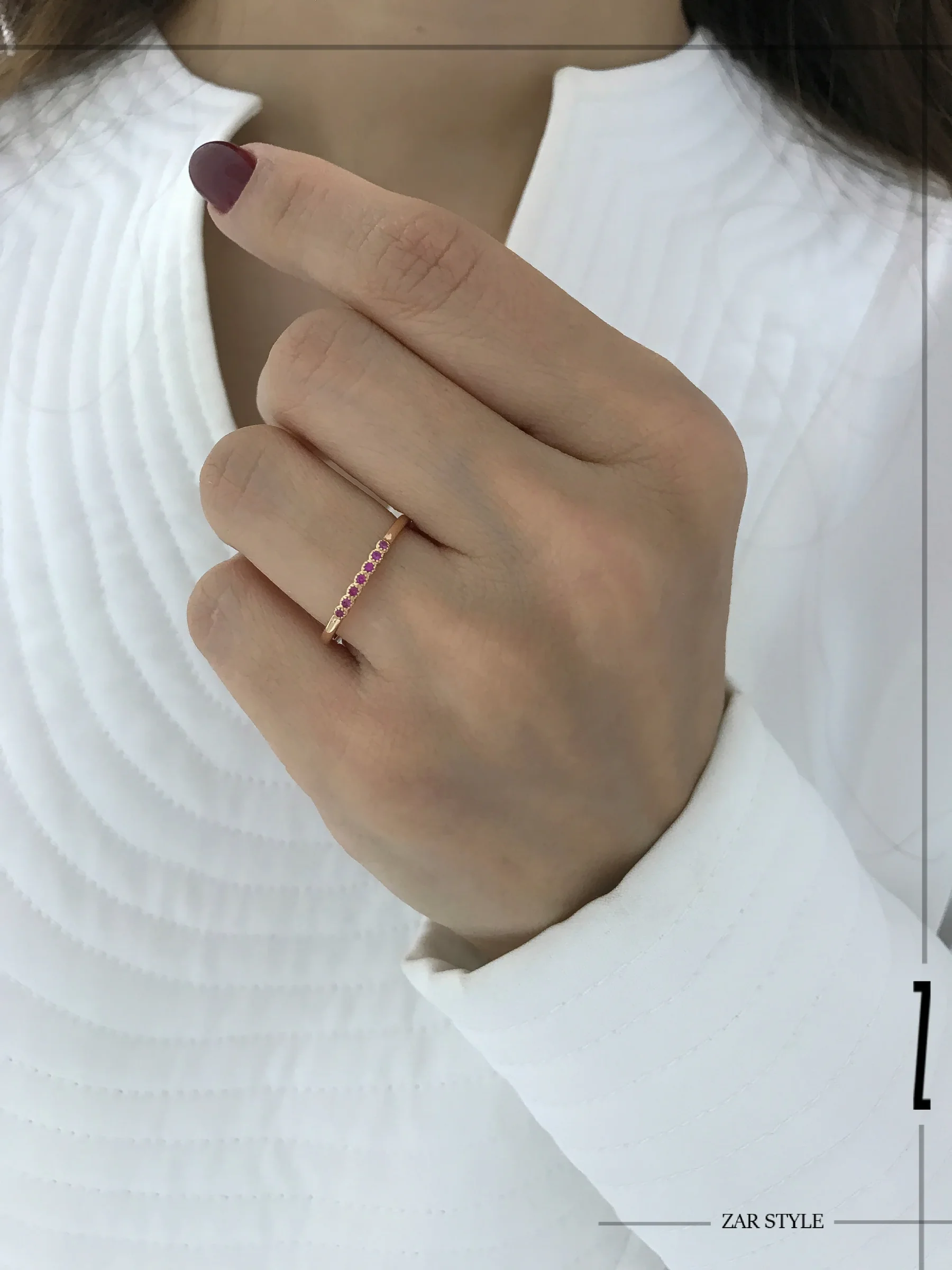 انگشتر رینگ نگین سرخابی