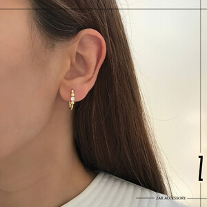 گوشواره خطی گوی و نگین