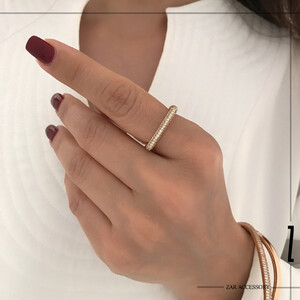 انگشتر خطی فول نگین