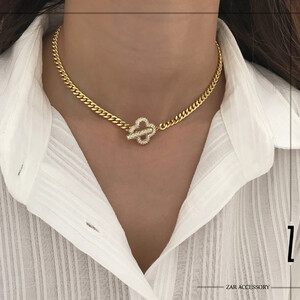 گردنبند چوکر ونکلیف قفل تی زنجیر کارتیه