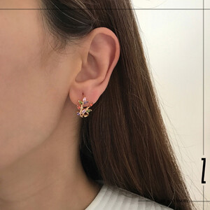 گوشواره شاخه و برگ مولتی کالر