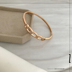 دستبند بنگل زنجیره نگینی