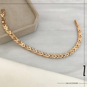 دستبند مینیاتوری گندمی نگین‌دار