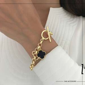 دستبند ونکلیف مشکی زنجیر رولو