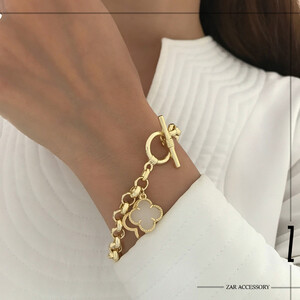 دستبند ونکلیف سفید زنجیر رولو