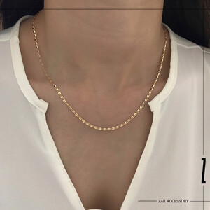 گردنبند زنجیری پولک آینه‌ای