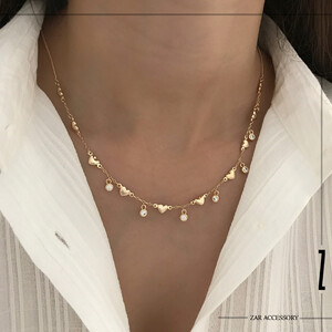 گردنبند قلب و نگین آویز