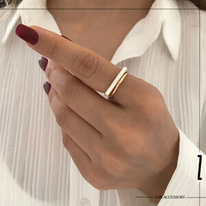 انگشتر میناکاری دو لاین خطی اشکی