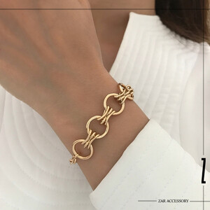 دستبند حلقه و لینک مورب