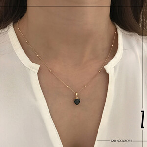 گردنبند سولیتر قلب مشکی